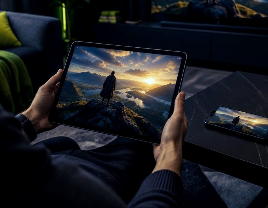 Streaming a movie on a tablet and a large TV at the same time